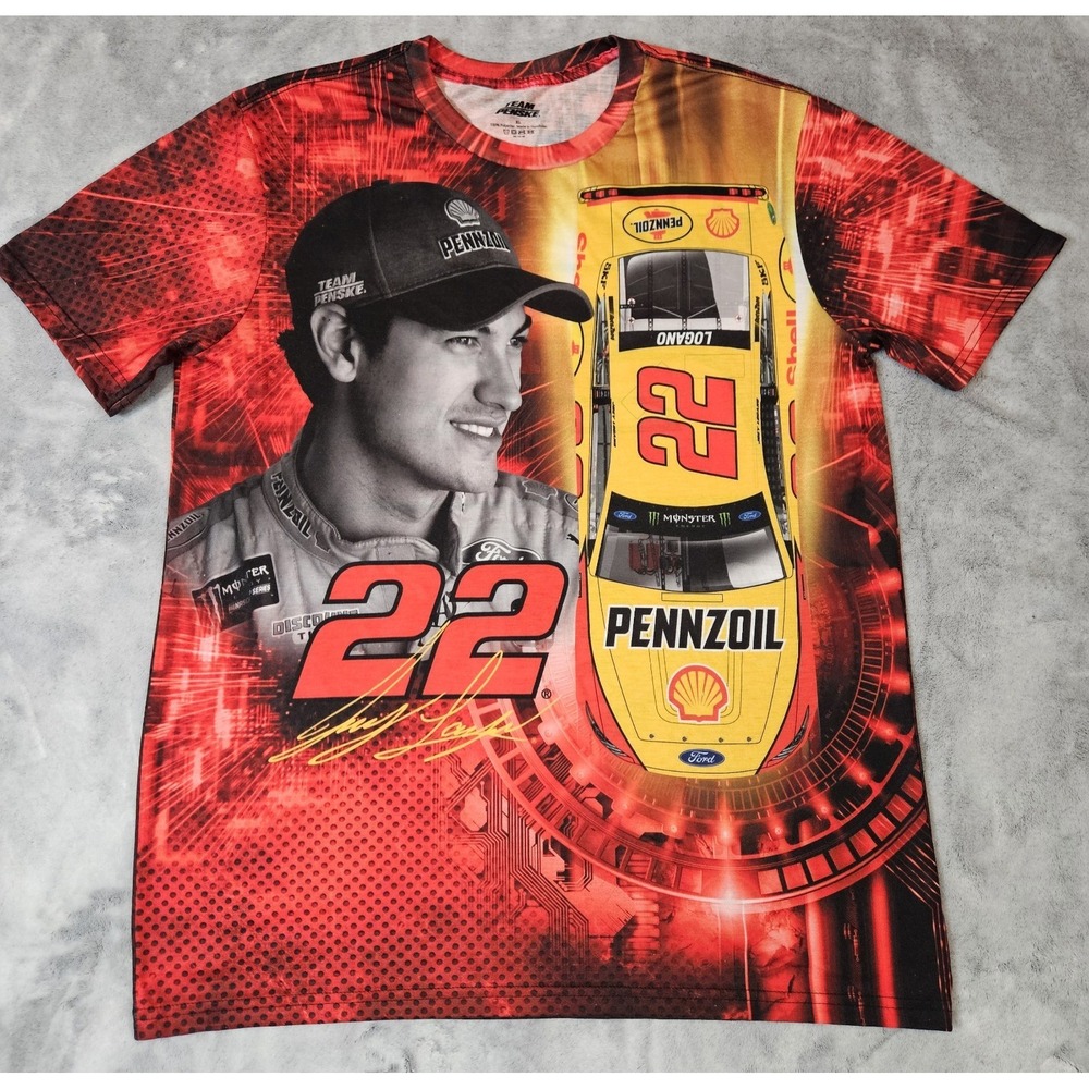 Joey Logano Penske Racing All Over Print NASCAR Men's T-Shirt XL